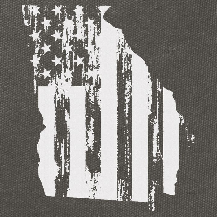 American Flag State Of Georgia Distressed Patriotic Cotton Canvas Backpack