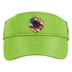 American Flag Sunflower 4th Of July Adult Drive Performance Visor