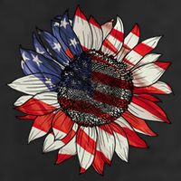 American Flag Sunflower 4th Of July 11oz C Handle Ceramic Mug