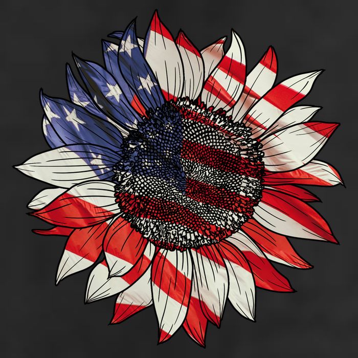 American Flag Sunflower 4th Of July 11oz C Handle Ceramic Mug