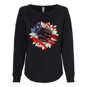 American Flag Sunflower 4th Of July Womens California Wash Sweatshirt