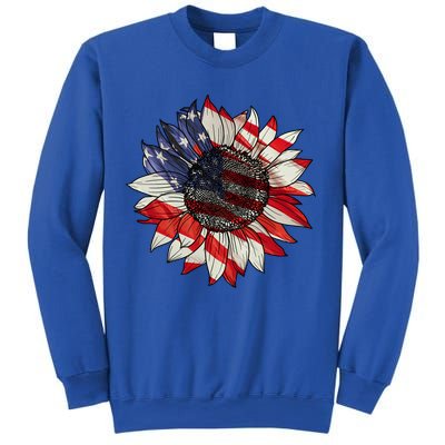 American Flag Sunflower 4th Of July Sweatshirt