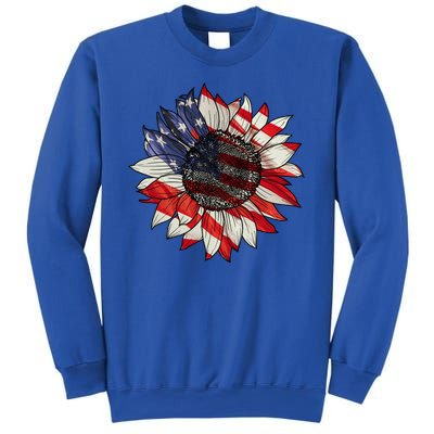 American Flag Sunflower 4th Of July Sweatshirt