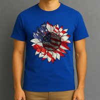American Flag Sunflower 4th Of July T-Shirt