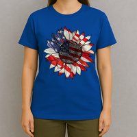 American Flag Sunflower 4th Of July T-Shirt