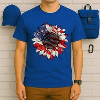 American Flag Sunflower 4th Of July T-Shirt