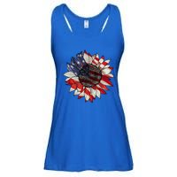 American Flag Sunflower 4th Of July Ladies Essential Flowy Tank