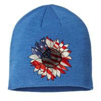 American Flag Sunflower 4th Of July Sustainable Beanie