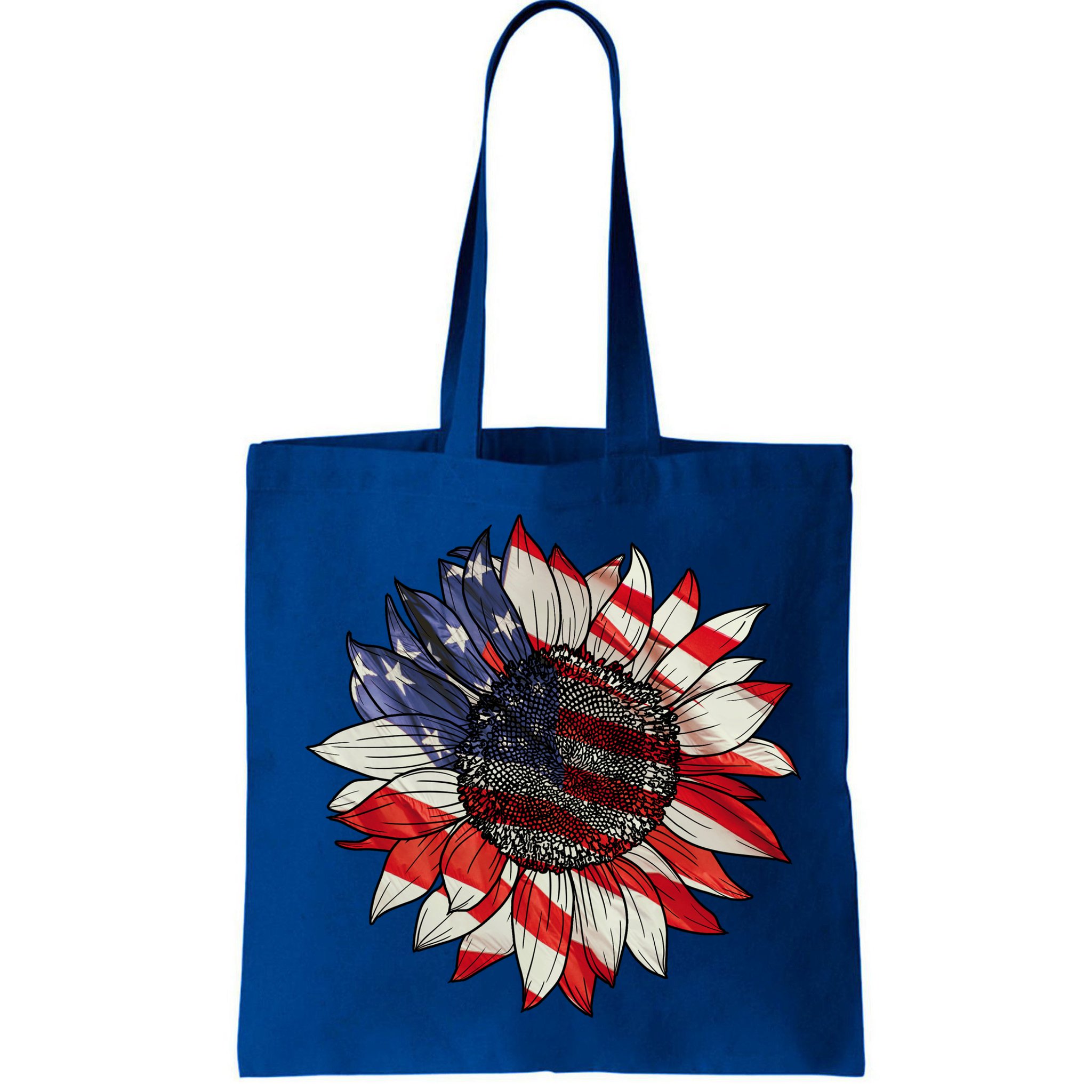 American Flag Sunflower 4th Of July Bag