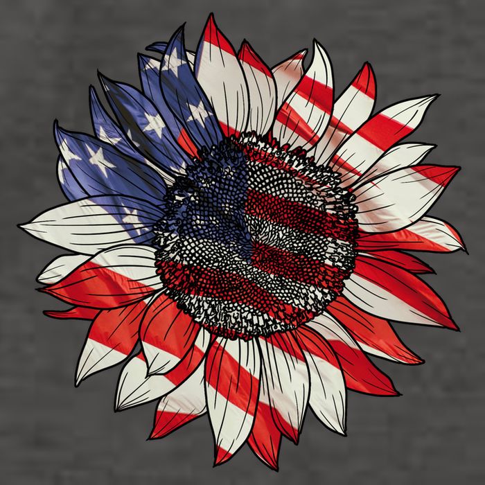 American Flag Sunflower 4th Of July Vector Backpack