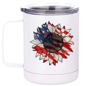 American Flag Sunflower 4th Of July 12 oz Stainless Steel Tumbler Cup