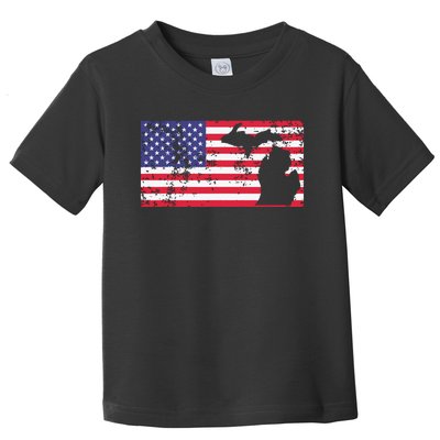 American Flag State Of Michigan Usa Fourth Of July Toddler T-Shirt