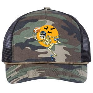 American Football Skeleton Halloween Boy Football Fan Retro Rope Trucker Hat Cap