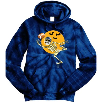 American Football Skeleton Halloween Boy Football Fan Tie Dye Hoodie