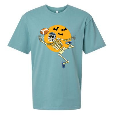 American Football Skeleton Halloween Boy Football Fan Sueded Cloud Jersey T-Shirt