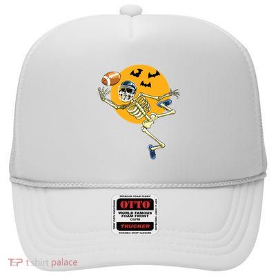 American Football Skeleton Halloween Boy Football Fan High Crown Mesh Back Trucker Hat