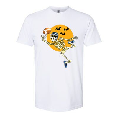 American Football Skeleton Halloween Boy Football Fan Softstyle CVC T-Shirt