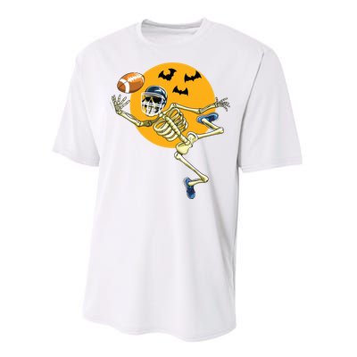 American Football Skeleton Halloween Boy Football Fan Performance Sprint T-Shirt