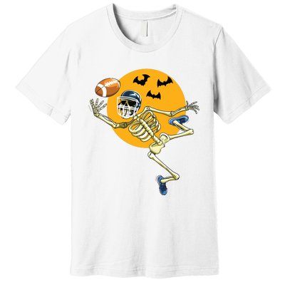 American Football Skeleton Halloween Boy Football Fan Premium T-Shirt