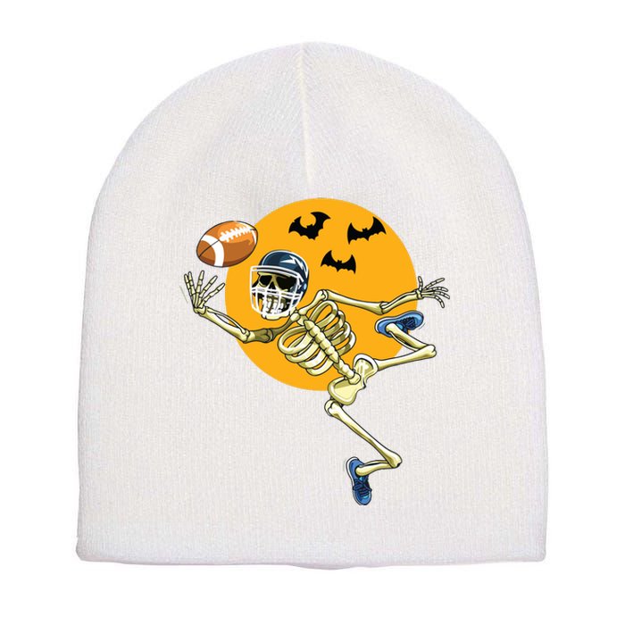 American Football Skeleton Halloween Boy Football Fan Short Acrylic Beanie