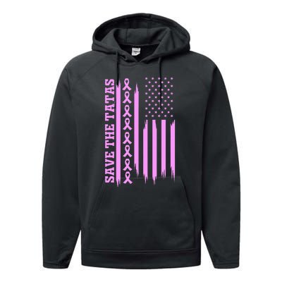 American Flag Save The Tatas Performance Fleece Hoodie