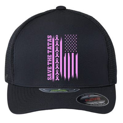 American Flag Save The Tatas Flexfit Unipanel Trucker Cap