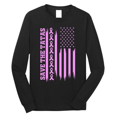 American Flag Save The Tatas Long Sleeve Shirt