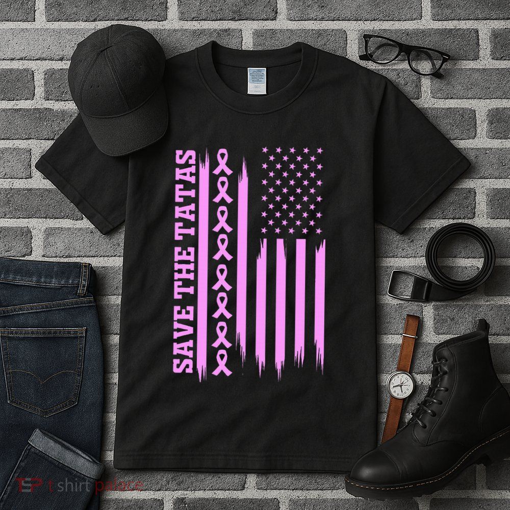 American Flag Save The Tatas Tall T-Shirt