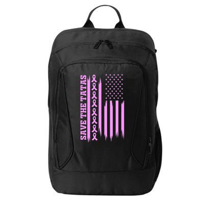 American Flag Save The Tatas City Backpack