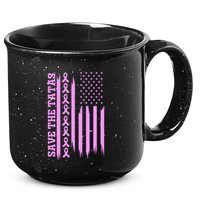American Flag Save The Tatas 15oz Campfire Ceramic Mug