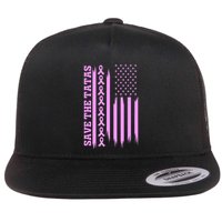 American Flag Save The Tatas Flatbill Hat