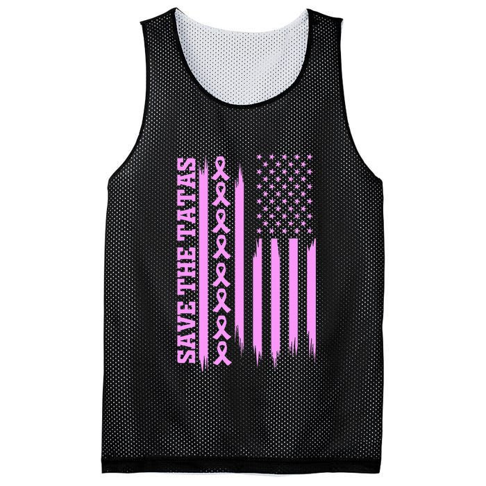 American Flag Save The Tatas Mesh Reversible Basketball Jersey Tank