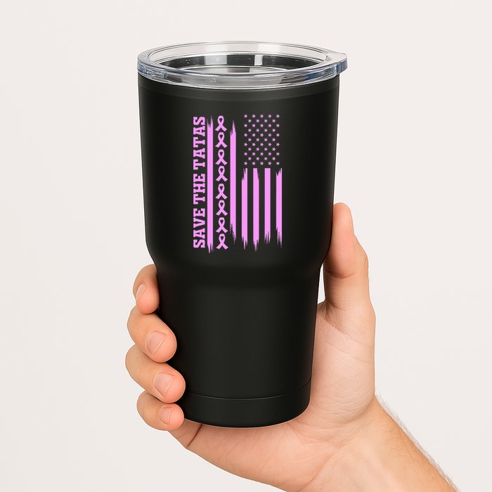 American Flag Save The Tatas Tumbler
