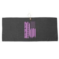 American Flag Save The Tatas Large Microfiber Waffle Golf Towel