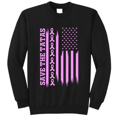 American Flag Save The Tatas Tall Sweatshirt