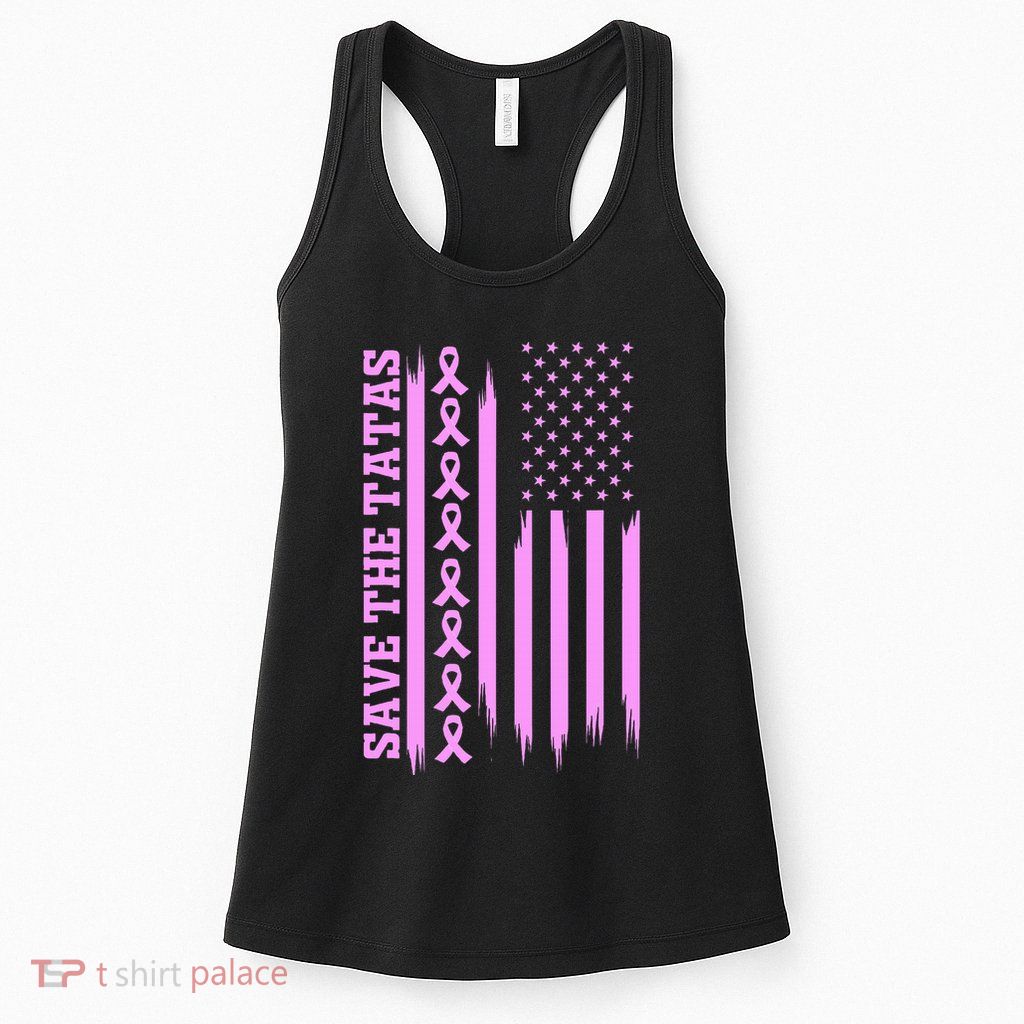 American Flag Save The Tatas Womens Tank Top