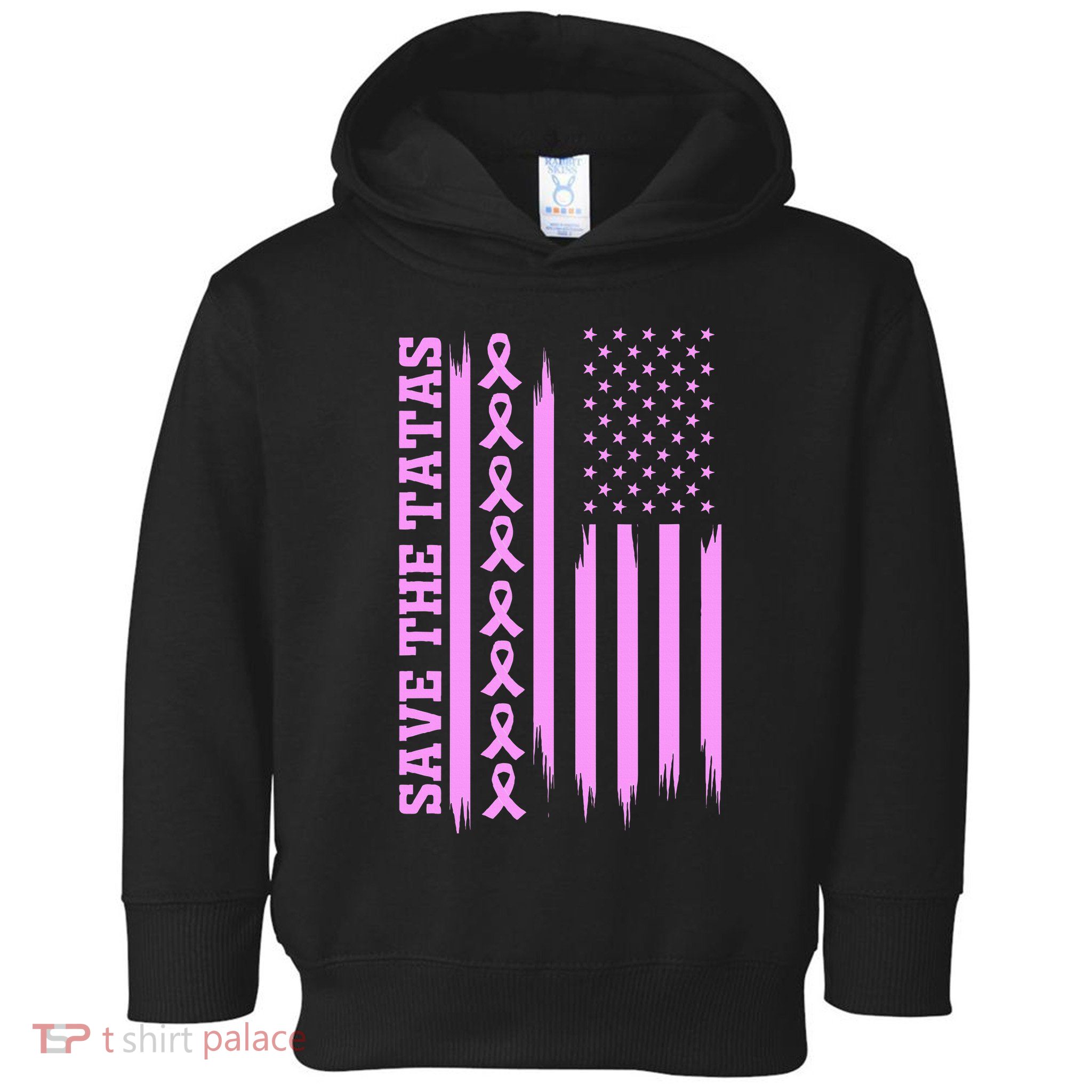American Flag Save The Tatas Toddler Hoodie