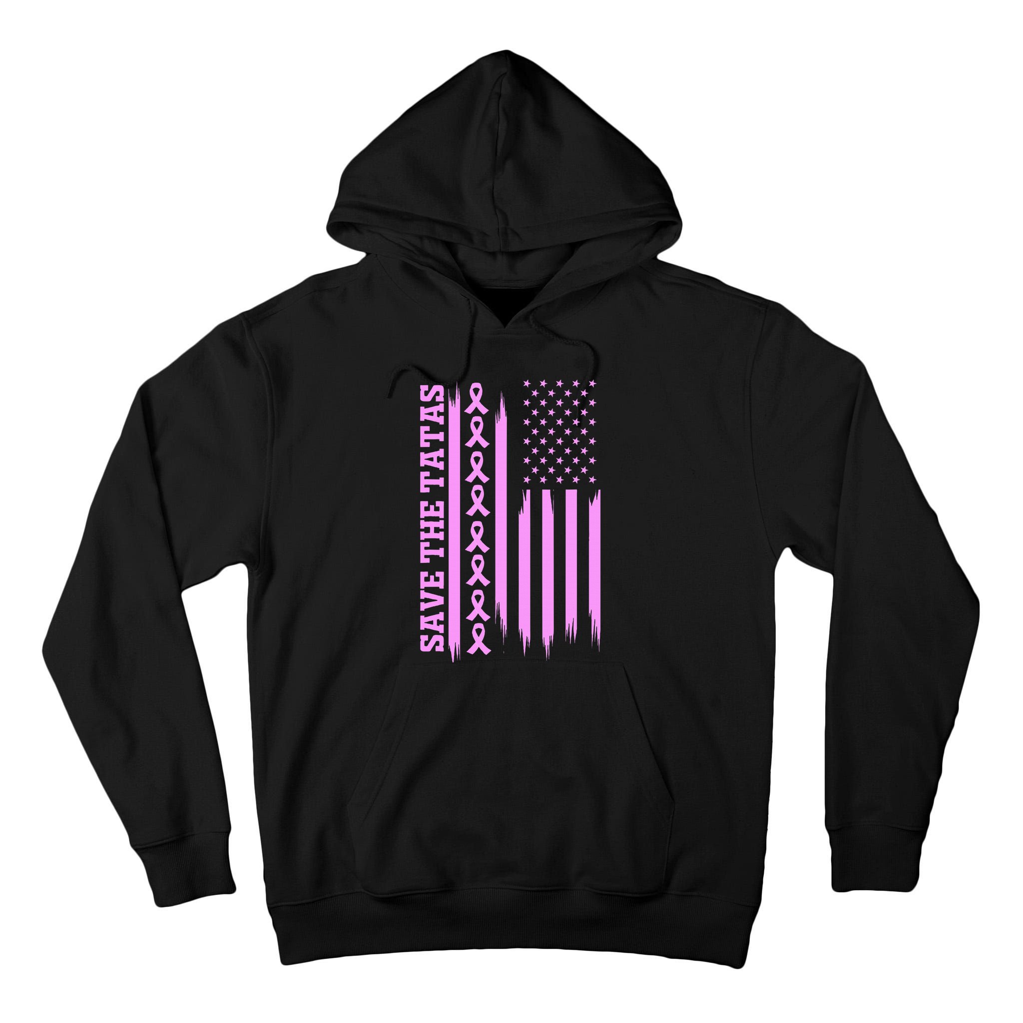 American Flag Save The Tatas Tall Hoodie
