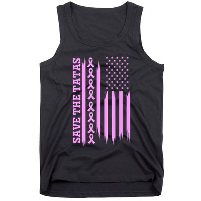 American Flag Save The Tatas Tank Top