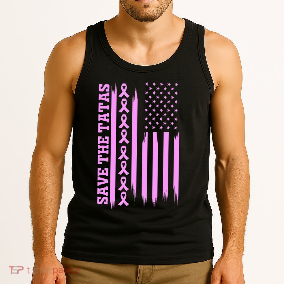 American Flag Save The Tatas Tank Top