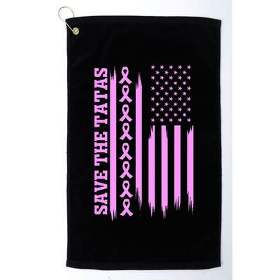 American Flag Save The Tatas Golf Towel