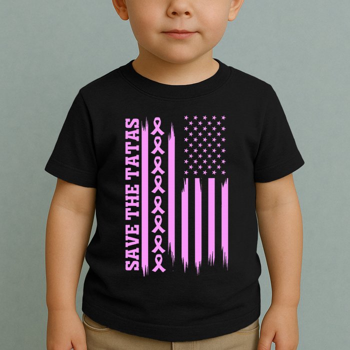 American Flag Save The Tatas Toddler T-Shirt