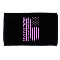 American Flag Save The Tatas Microfiber Hand Towel