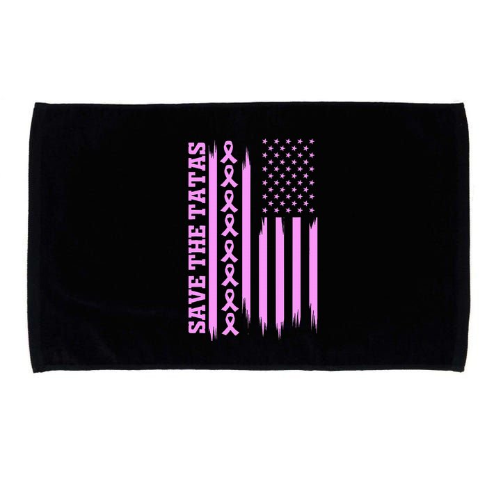 American Flag Save The Tatas Microfiber Hand Towel