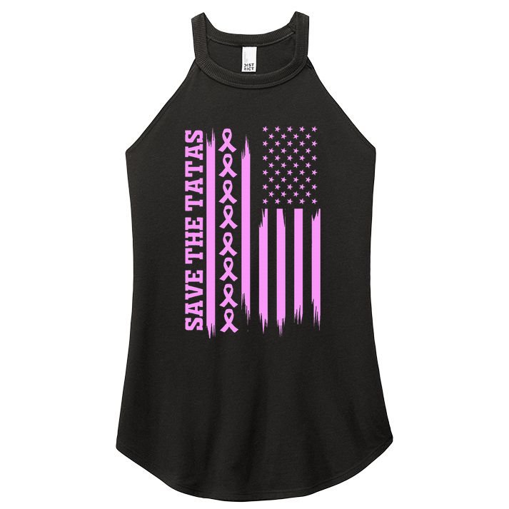 American Flag Save The Tatas Women's Perfect Tri Rocker Tank