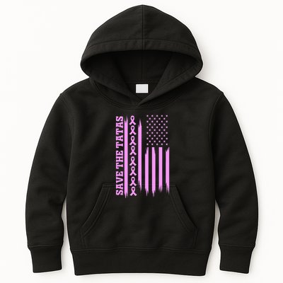 American Flag Save The Tatas Kids Hoodie