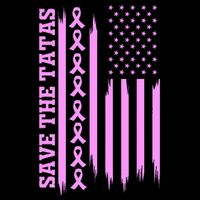 American Flag Save The Tatas Short Acrylic Beanie