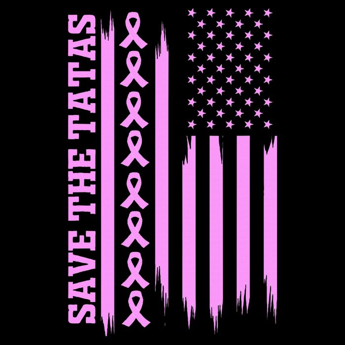 American Flag Save The Tatas Short Acrylic Beanie