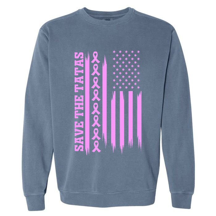 American Flag Save The Tatas Garment-Dyed Sweatshirt