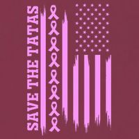 American Flag Save The Tatas 16oz Travel Tumbler